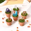 Vasos de Cerâmica com Pedras Brutas de Cristal ou Ornamentos de Cascalho de Cristal para DIY de Plantas em Vasos Artificiais, Decorações para Mesa de Casa, Desktop ou Carro