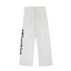 Pantalones de Chándal Amarillos con Estampado Lateral de Letras Estilo Calle Americano para Mujer Otoño Chica Caliente Baile Holgados de Pierna Ancha Casuales