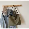 Bolsa Casual de Lona Lavada Retrô Feminina Nova Bolsa Tote de Grande Capacidade Bolsa Transversal Simples Bolsa de Ombro Único da Moda