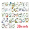 Compra Direta Transfronteiriça de 36 Cartas/Pacote, Cartas de Afirmação de Automotivação Estilo Fresco Aquarela, Cartas de Bênção de Energia Positiva