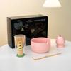 Set de Té Matcha Japonés con Tazón de Gato, Batidor de Té y Empaque Completo para Envío Transfronterizo en Rosa