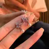 Brincos de Zircônia Pérola Girassol Brilhante Estilo Francês Luxo Leve Moda Temperamento Versátil Brincos de Pino High-End Novos Brincos