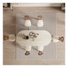 Mesa y sillas de comedor de madera maciza estilo Sili para apartamentos grandes y pequeños, placa de roca cueva, nogal negro norteamericano, mesa y sillas de comedor ovaladas estilo francés claro