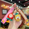 Llavero de dibujos animados con forma de fruta linda, figura de goma blanda de fresa y sandía, colgante creativo para mochila de estudiante, pequeño accesorio