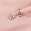 Pendientes redondos de circonita ultrabrillantes, sencillos y de moda transfronteriza entre Europa y Estados Unidos, exquisitos pendientes de cristal de circonita con diamantes para mujer