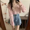 Cardigan de punto corto de verano con cuello en V para mujer, chal de nuevo estilo, chaqueta corta fina calada para cubrir