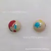 Anillo de metal con base plana de semicírculo de piedra de pino emperador imitación, anillo de joyería DIY incrustado con cuentas de pan