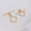 Hebilla de Joyería Galvanizada Chapada en Oro de 14K Hilo Trenzado Redonda en Forma de Corazón Rombo Hebilla Ot Accesorios de Conexión para Pulseras Collares DIY