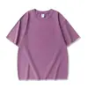 Camiseta de Manga Corta Lavada de Alta Calidad Estilo Nuevo de Verano 240, Holgada Casual Estilo Americano Vintage Algodón Pesado Lavado Camiseta para Pareja