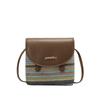 2025 Nuevo Bolso Cuadrado Pequeño de Verano para Mujer con Rayas Coloridas, Bolso Bandolera de un Solo Hombro, Bolso de Mano, Bolso Tejido Texturizado de Moda