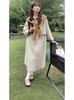 Vestido Camisa Estilo Roupa de Trabalho Huang Zheng para Mulheres 2025 Estilo Coreano Solto Elegante Casual Saia Longa 123Lz8391