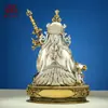 Estatua Tallada de Cobre Blanco del Guru Padmasambhava, Decoración para el Hogar de Interior Estatua de Cobre del Guru Padmasambhava, Adorno de Cobre de Mesa