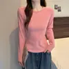 Nueva Colección Primavera Verano 2026 Camiseta Básica de Algodón Puro para Usar Debajo de Otras Prendas, Camiseta de Manga Larga Ajustada para Mujer, Top de Capa Interior