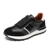 Sapatos masculinos de marca europeia da moda, novo modelo de outono, sapatos Forrest Gump de couro genuíno, respiráveis, estilosos, casuais, versáteis tênis masculinos