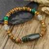 Pulsera con Cuentas de Concha de Agua Dulce y Madera de Color Maillard Transfronteriza de Moda Pulsera de Acero Inoxidable con Piedras de Nicho para Hombres y Mujeres