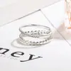 Anillo Abierto Minimalista de Doble Capa con Diseño de Panal de Abeja de Circonita, Anillo Ajustable de Moda para Mujer, Estilo Coreano y Japonés, Fresco y Discreto