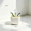 Plantas en maceta de vidrio Zibo, flores de diciembre, ramos de flores artificiales, flores de vidrio para cumpleaños, decoraciones de escritorio, adornos blancos, Día de la Madre transfronterizo