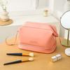 Moderna Bolsa de Maquillaje Nueva de Doble Capa Nube, Neceser de PU de Alto Valor, Bolsa Almohada de Almacenamiento Portátil de Gran Capacidad, Transpirable