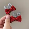 Accesorios para el Cabello de Niña con Lentejuelas Rojas, Orejas de Conejo y Moño, Pasador de Corona de Princesa, Pasador para Bebé Niña Linda, Tocado