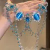 Collar de Moda de Lujo Resistente con Borla de Pedrería para la Noche, Collar de Alta Gama para Mujer de Círculos Sociales Selectos