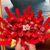 Danza del León de Año Nuevo Peluche Anillo a Presión Pulsera de Dibujos Animados para Niños Decoración Festiva Recompensa de Jardín de Infancia Pequeño Regalo Poliéster