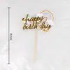 Paquete de 10 bolas de pelo para decorar tartas de cumpleaños, nubes, luna roja enchufable, nubes blancas, adornos de arcoíris para tartas, banderas.