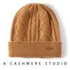 Chapéu de Cashmere Feminino 100% Cashmere Puro Outono e Inverno Proteção para as Orelhas Proteção contra o Frio Moda Casual Mais Fácil de Combinar Chapéu Quente de Tricô