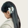 Pinza para el pelo con borla de perlas de alta gama para mujer, elegante, pequeña, tamaño mini