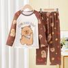 Pijamas para niños y niñas de manga larga delgados de primavera y otoño para niños, niños medianos y grandes, ropa para el hogar para otoño e invierno para exteriores
