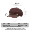 Nuevo gorro octogonal estilo coreano para otoño e invierno para mujer, estilo británico vintage, adelgazante, gorra de vendedor de periódicos casual y versátil, sombrero de artista pico de pato
