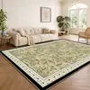 Alfombra de Sala de Estar Vintage Estilo Francés, Tapete para Sofá, Impermeable, Cálido, Estilo Retro, Estilo Lujo Ligero, Lavable, Limpiable con Trapo, Mejora el Ambiente