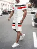 Amazon Verão Transfronteiriço Conjunto de Duas Peças T-shirt e Shorts com Estampa Digital 3D Masculino Simples Casual Tendência Homem