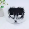 Máscara de Medio Rostro de Gato Peludo Artificial de Halloween Accesorios para Actuaciones en Escenario Máscara de Zorro