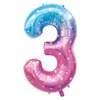 Amazon Transfronterizo Globo de Película de Aluminio Número de Cumpleaños Cielo Estrellado Set de Decoración para Fiesta Fabricante Mayorista