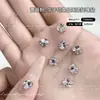 Decoraciones para Uñas Color Rojo Rosa con Brillantes Diamantes K9, Sin Base, Diamantes Apilados Hechos a Mano, Arte de Uñas de Caramelo Colorido
