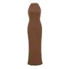 Vestido sexy de tiras en la espalda sin espalda estilo Kardashian Elegante sin espalda Chica caliente Ajustado Bodycon Largo