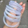 Pulsera de ágata de hielo natural calcedonia pulsera de jade Pulsera de belleza de barra redonda de tira fina violeta pulsera tintineante venta al por mayor