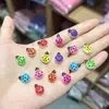 Unhas Usáveis de Resina Cartoon Joaninha 3D Acessórios de Nail Art Feitos à Mão DIY Brincos Capa de Celular Acessórios Usáveis