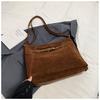 Bolsa de Couro Camurça Transfronteiriça para Mulheres, Grande Capacidade, Novo Estilo Outono e Inverno 2026, Bolsa Tote de Ombro Único Transversal para o Dia a Dia, Mochila