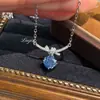Pendente de Colar Octogonal Rosa Milênio Corte Rosa Diamante Paraíba Diamante de Alto Carbono Brincos de Diamante Roxo Anel Torcido de Água-Marinha para Mulheres
