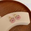 Brincos de Ursinho Rosa Fofo de Desenho Animado com Pino de Prata S925 Brincos Doces de Estrela Distintivos Brincos Divertidos de Menina Japonesa