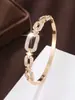 Pulsera de Moda de Lujo Ligero con Circonita Completa para Mujer, Sencilla y Elegante, Versátil, Pulsera de Gama Alta al por Mayor, Venta Caliente Transfronteriza en Oriente Medio