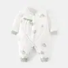 Mono Acolchado de Algodón para Bebé Recién Nacido 40g Mono Delgado de Algodón Ropa de Una Pieza Ropa de Otoño e Invierno Mameluco de Mariposa para Recién Nacido Traje para Gatear de Bebé