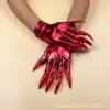 Guantes de Garra de Fantasma para Halloween Guantes de Cosplay para Juego de Rol Accesorios Guantes de Tela Estampada en Oro Guantes para Fiesta