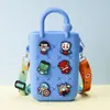 Monedero de silicona con forma de cueva cuadrada para niños, bolso cruzado para caminar, divertido y bonito bolso de silicona para cambio.