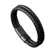 Pulseira de Couro Masculina Retro Transfronteiriça, Pulseira de Couro Versátil Personalizada para Estudantes, Pulseira Trançada, Fashion e Simples
