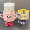 Cesta de Armazenamento Tecida Monstrinho Sala de Estar Cesta de Brinquedos Lanches Decoração Fofa para Casa Presente Desenho Animado Infantil Cesta de Frutas