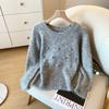Suéter de Punto de Cuello Redondo de Estilo Popular de Alta Calidad de Guangzhou Thirteen Lines ~ Suave Estilo para Mujer, Top Grueso Único Chic para Otoño e Invierno