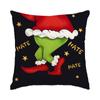 Funda de Almohada Navideña Transfronteriza de Comercio Exterior Grinch Divertida Almohada Cuatro Piezas Sofá Decoración del Hogar Cojín Personalización