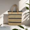Bolso de Mano Tejido Mori de Gran Capacidad Estilo Francés Casual Verano 2024 Bolso de Paja Tejida para Playa Bolso Tote de Hombro para Debajo del Brazo